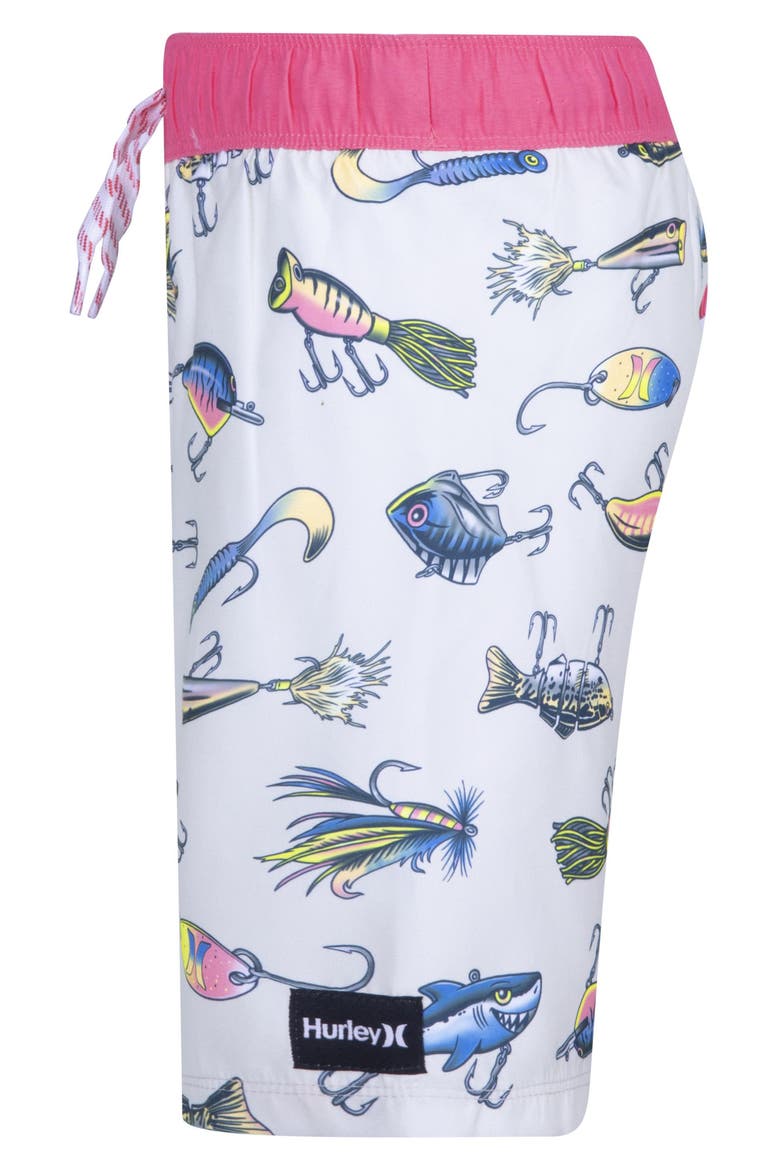 Kids' Fishing Lure Swim Trunks, Alternate, color, BONE