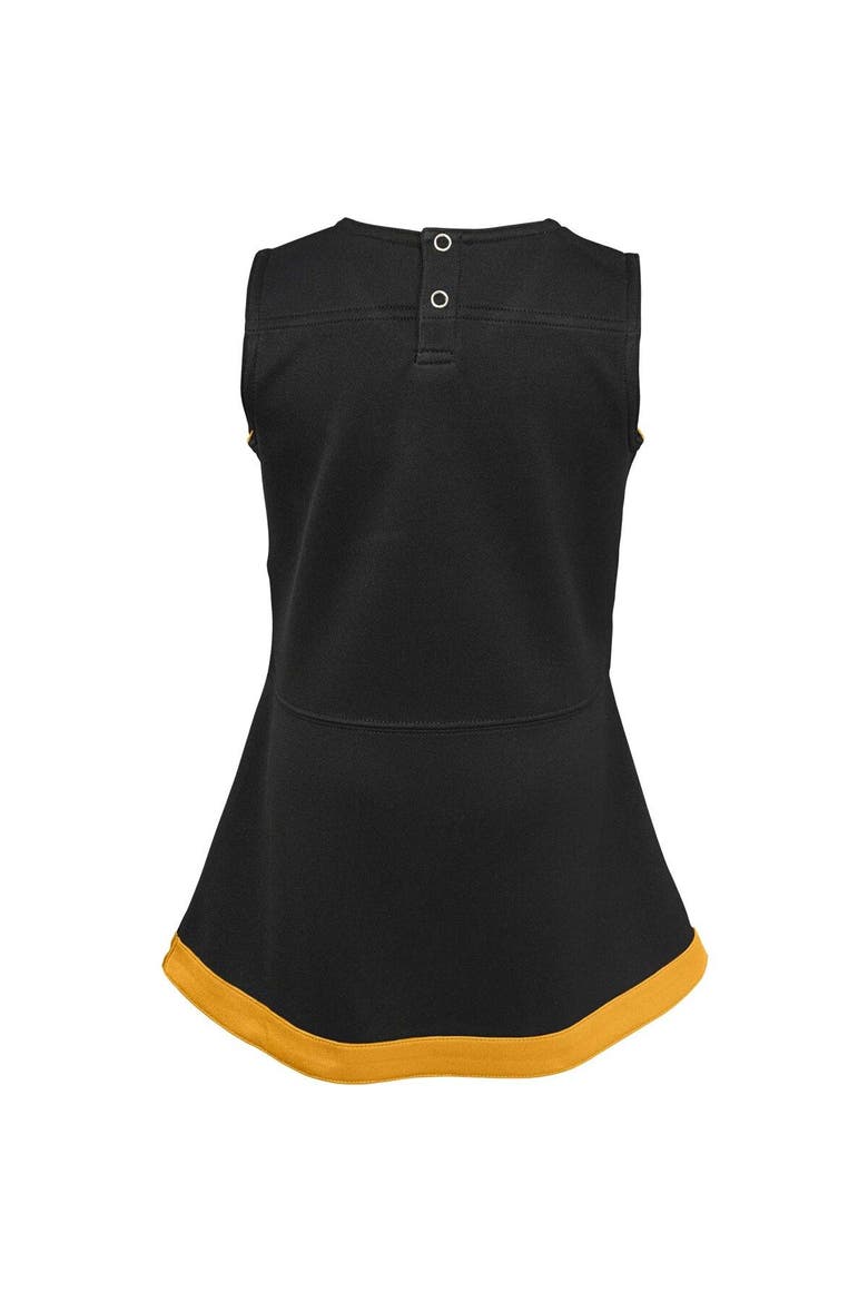 Girls Infant Black Pittsburgh Steelers Cheer Captain Jumper Dress, Alternate, color, Black