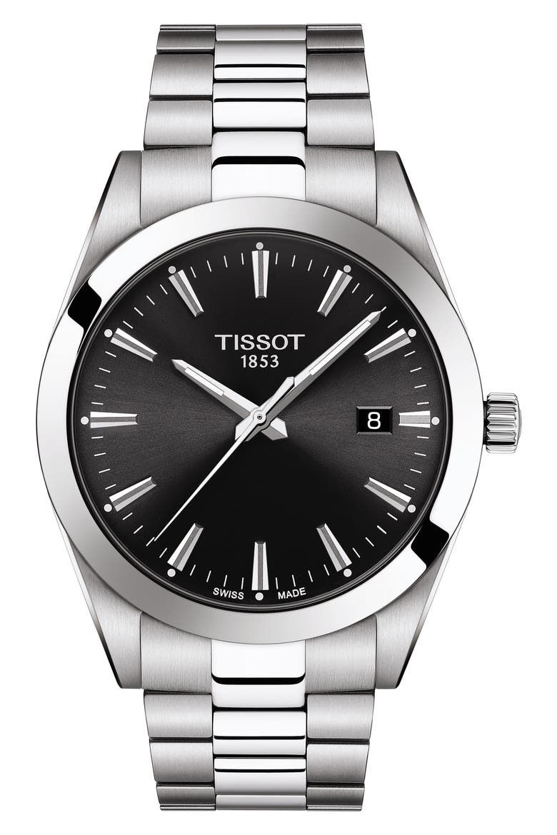 T-Classic Gentleman Bracelet Watch, 40mm, Main, color, GREY/ BLACK/ SILVER