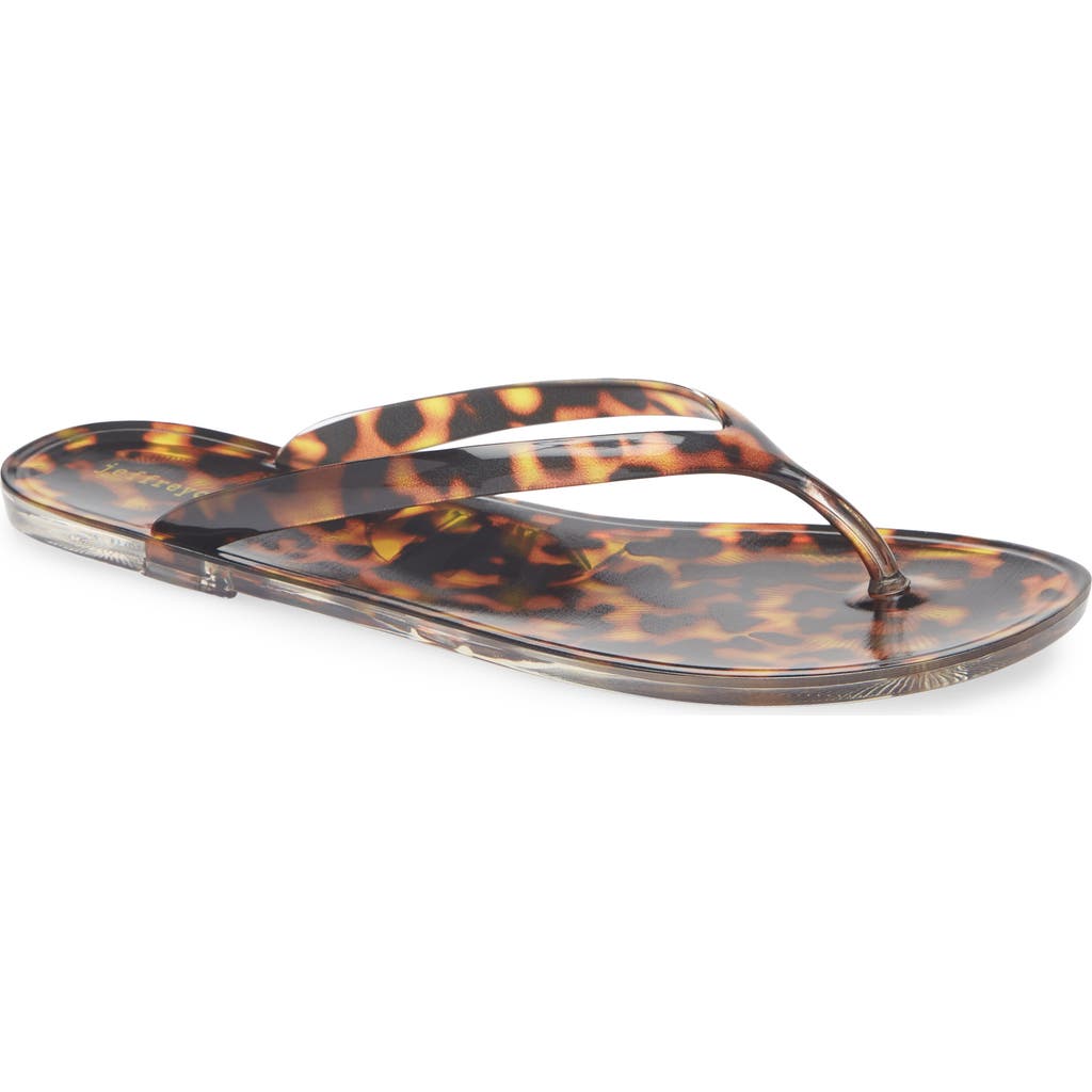 Jeffrey Campbell Beach Day Jelly Flip Flop In Animal Print