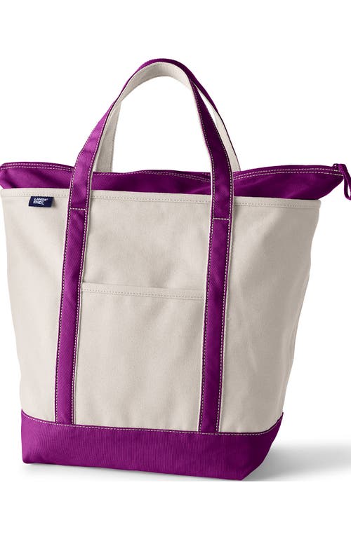Lands' End Zip Top Canvas Tote Bag