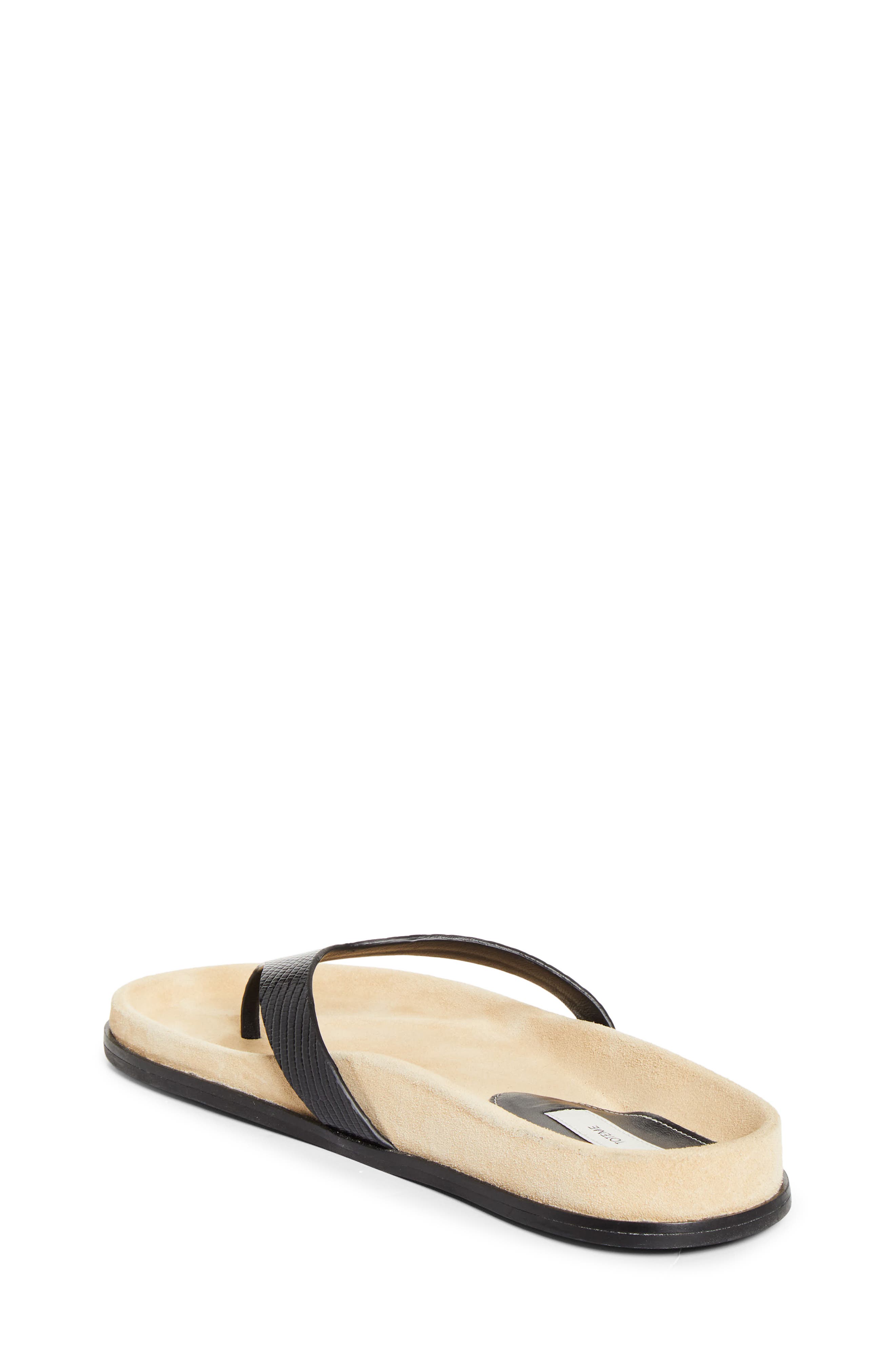 Lizard Embossed Flip Flop, Alternate, color, BEIGE/ BLACK