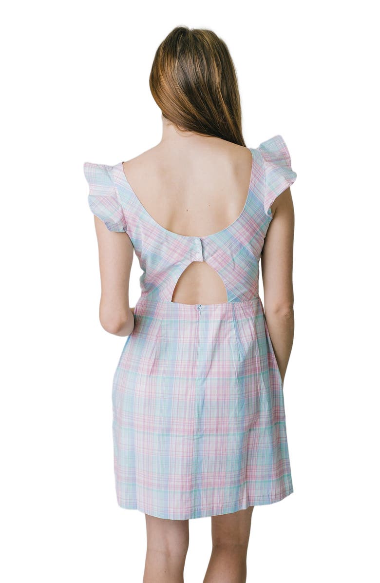 Hope & Henry Women's Flutter Sleeve Open Back Dress, Alternate, color,