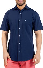 TailorByrd Seersucker Short Sleeve Button-Up Shirt