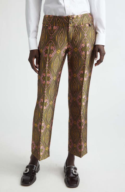 Paisley Jacquard Ankle Trousers