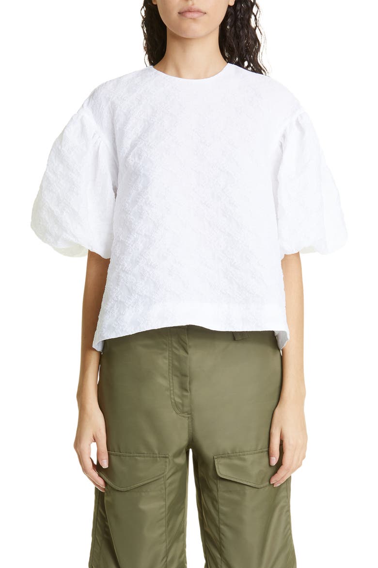 Women's Signature Puff Sleeve Blouse, Main, color, WHITE