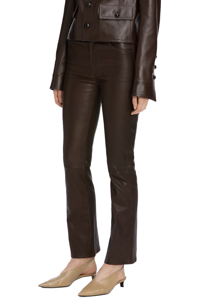 FRAME The Leather Reboot Crop Pants, Alternate, color, Truffle