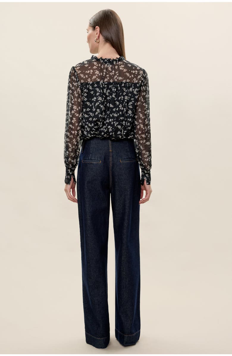 Rebecca Taylor Ditsy Floral Blouse, Alternate, color, Black Multi