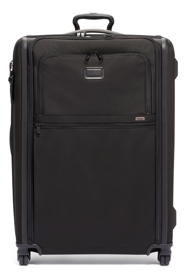 Alpha Large Expandable Checked Luggage, Main, color, BLACK