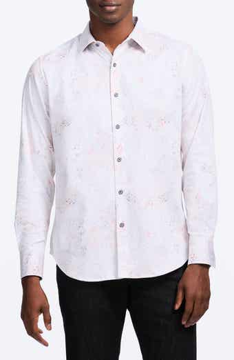 Addington Faded Paisley Stretch Cotton Button-Up Shirt