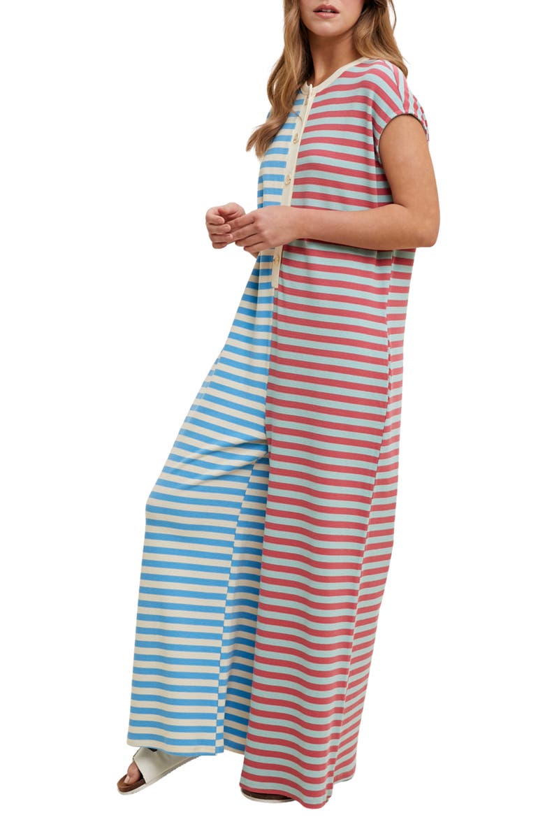 WISHLIST Colorblock Wide Leg Jumpsuit, Alternate, color, Sky/ Berry