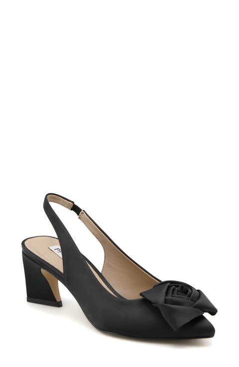Arsa Rosette Pointed Toe Slingback Pump