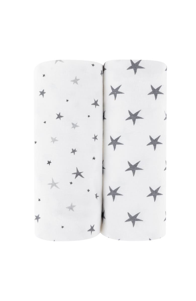 Ely's & Co. Baby Fitted Waterproof Changing Pad Cover Sheets 2 Pack, Main, color, Grey Stars