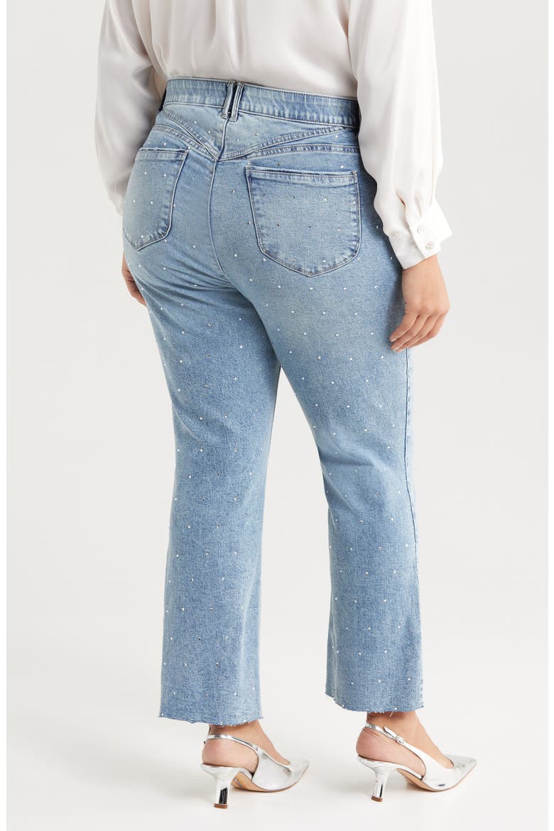 Bennett 'Ab'Solution Skyrise Rhinestone Raw Hem Ankle Bootcut Jeans, Alternate, color, LIGHT BLUE ARTISANAL