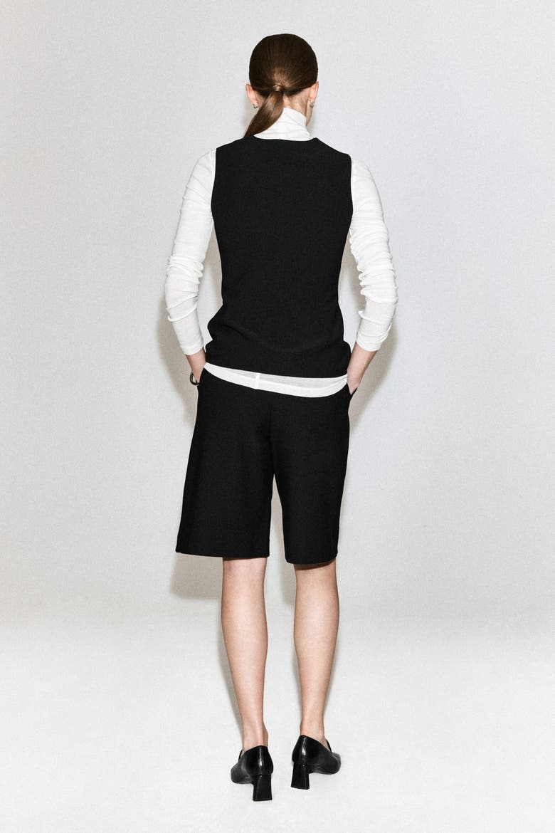 Crepe Tank Top, Alternate, color, BLACK