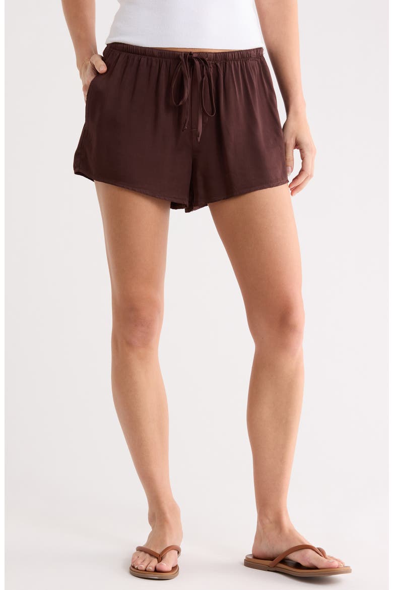 Flowy Shorts, Main, color, CHOCOLATE