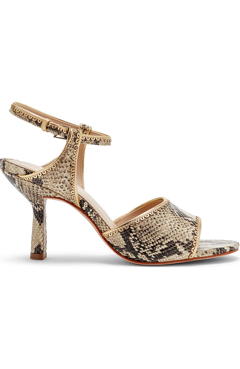 Cinq à Sept Rebecca Ankle Strap Sandal, Alternate, color, Natural Multi/ Gold
