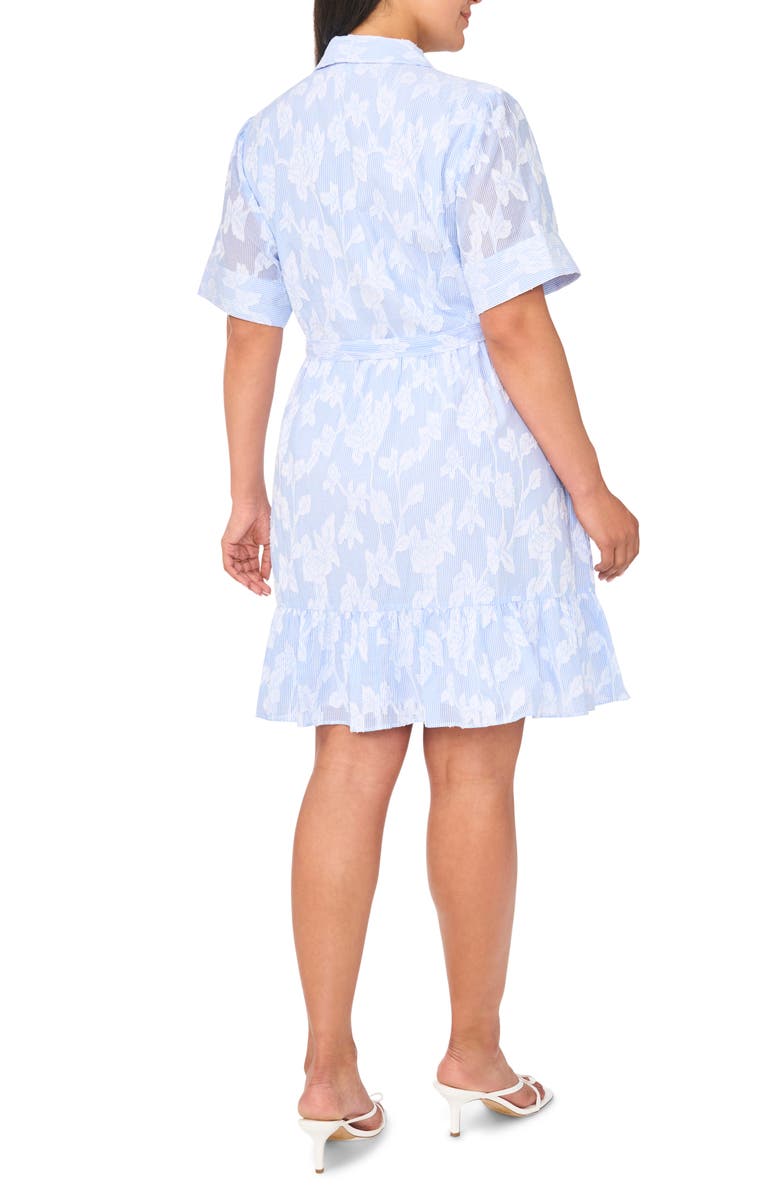 CeCe Tie Waist Mini Shirtdress, Alternate, color, Ultra White