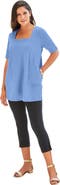 Jessica London Stretch Cotton Square Neck Tunic