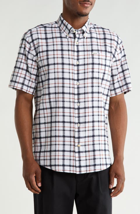 Glover Short Sleeve Linen & Cotton Blend Button-Up Shirt