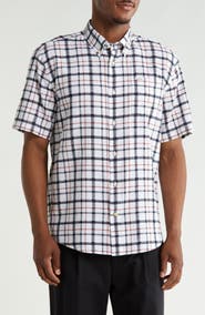 Barbour Glover Short Sleeve Linen & Cotton Blend Button-Up Shirt