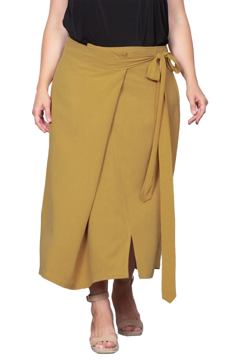 Wrap Maxi Skirt, Main, color, BROWN