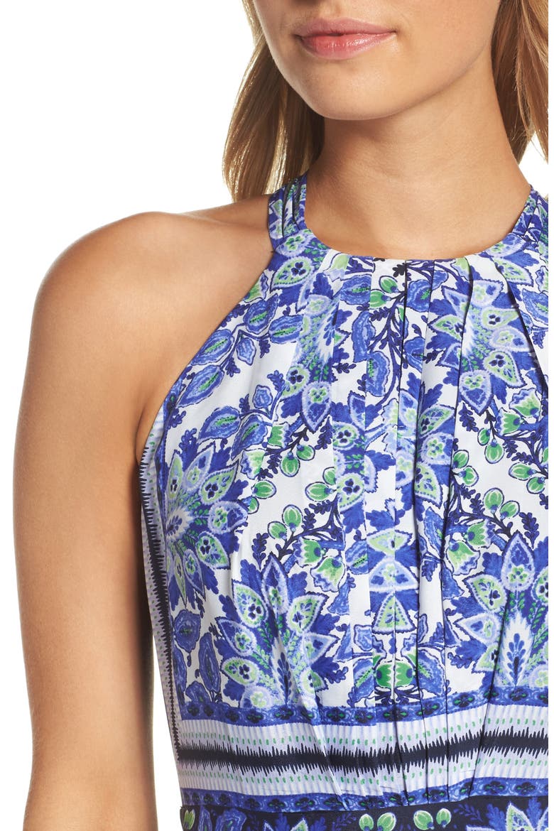 Scarf Print Maxi Dress, Alternate, color, NAVY/ PURPLE