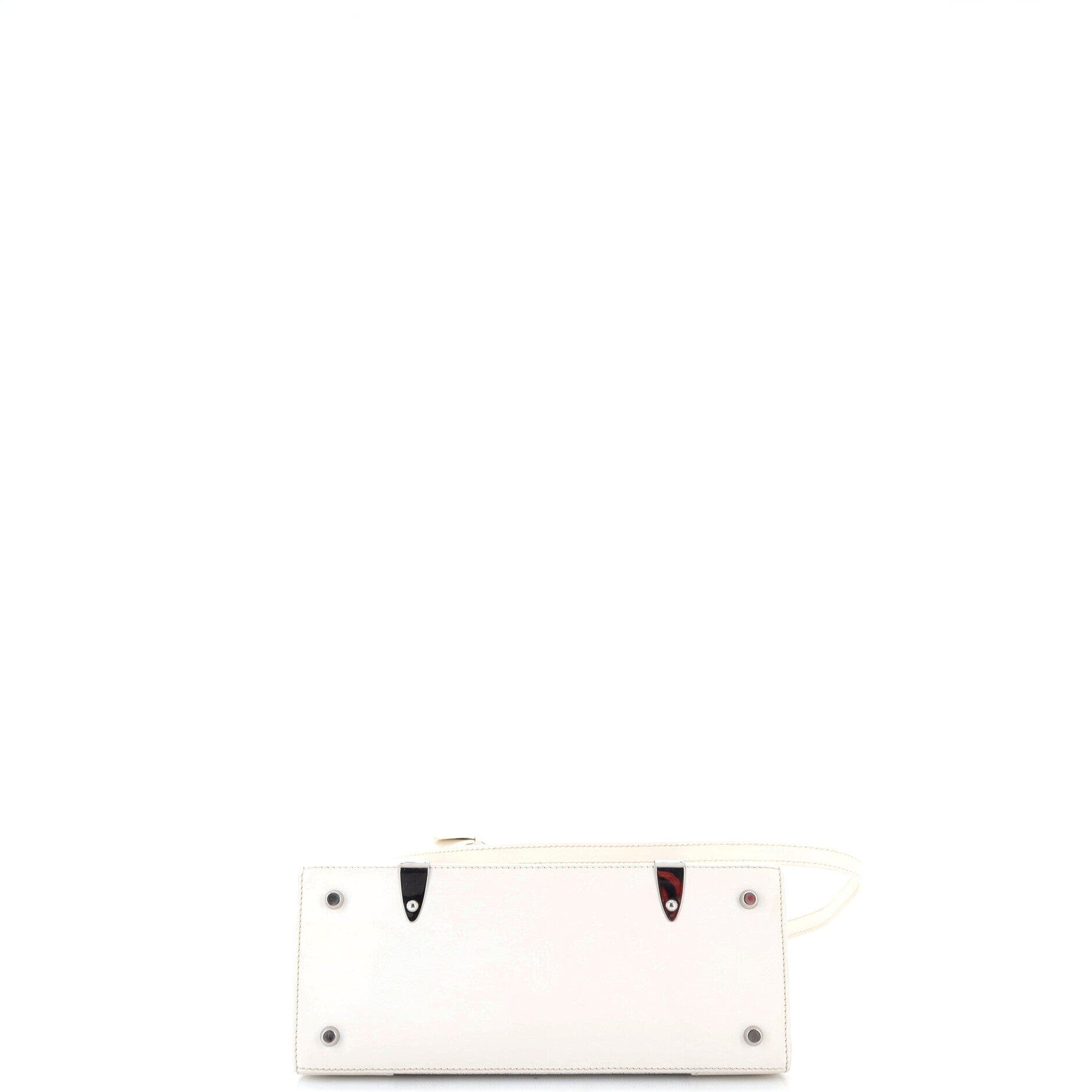 Saigon Top Handle Bag Coated Canvas with Leather PM, Alternate, color, White