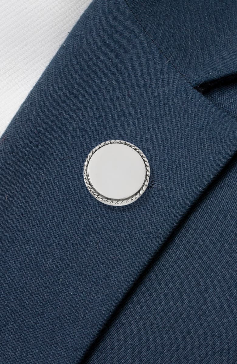 Cufflinks, Inc. Rope Trim Lapel Pin, Alternate, color, Silver