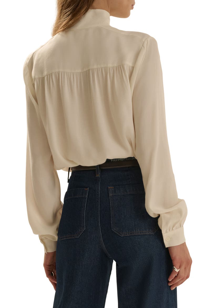 The Simone Tie Neck Top, Alternate, color, IVORY
