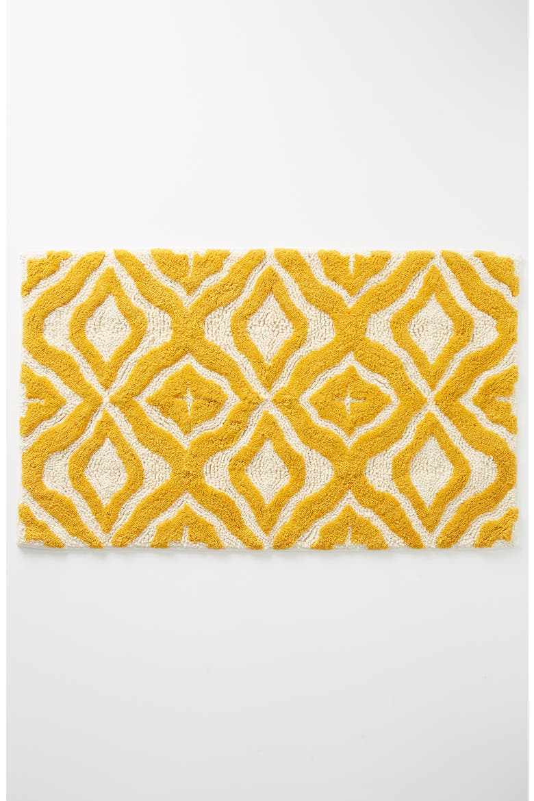 Anthropologie Cabello Geo Tufted Bath Mat, Main, color, OCHRE