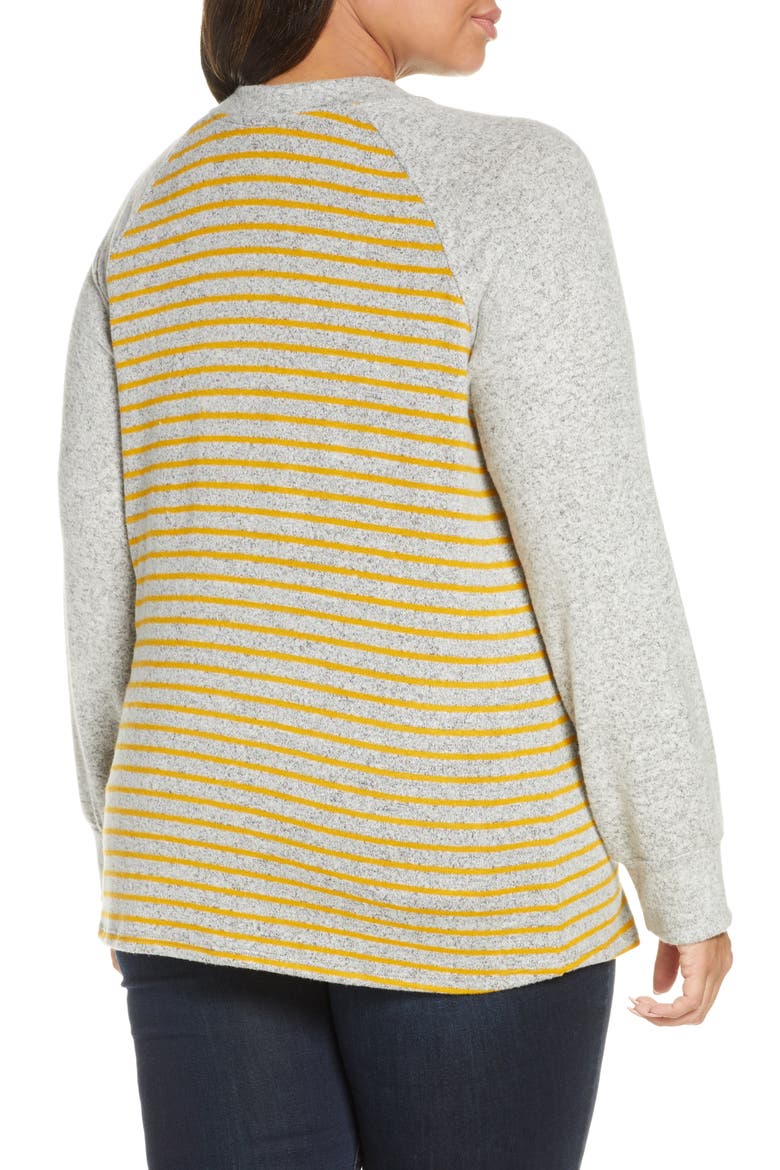 Raglan Sweater, Alternate, color, HEATHER GRAY/ MUSTARD