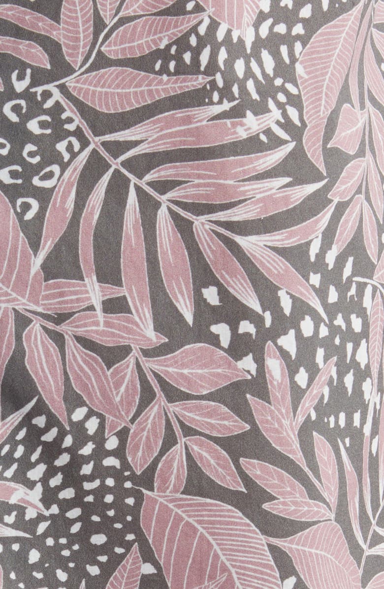 7 For All Mankind Botanical Print Camp Shirt, Alternate, color, Mauve