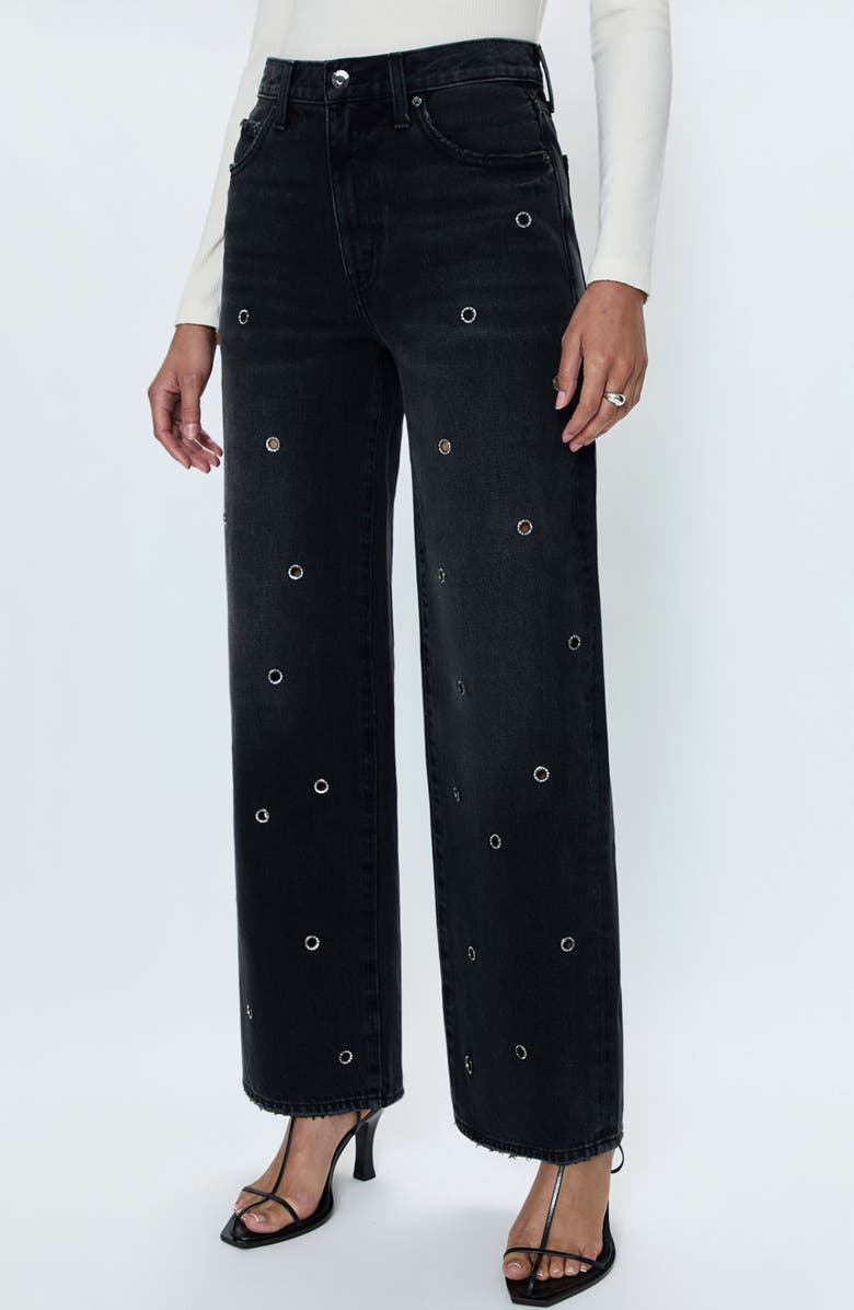 Pistola Hendrix Crystal Embellished Eyelet Jeans, Alternate, color, Glamour