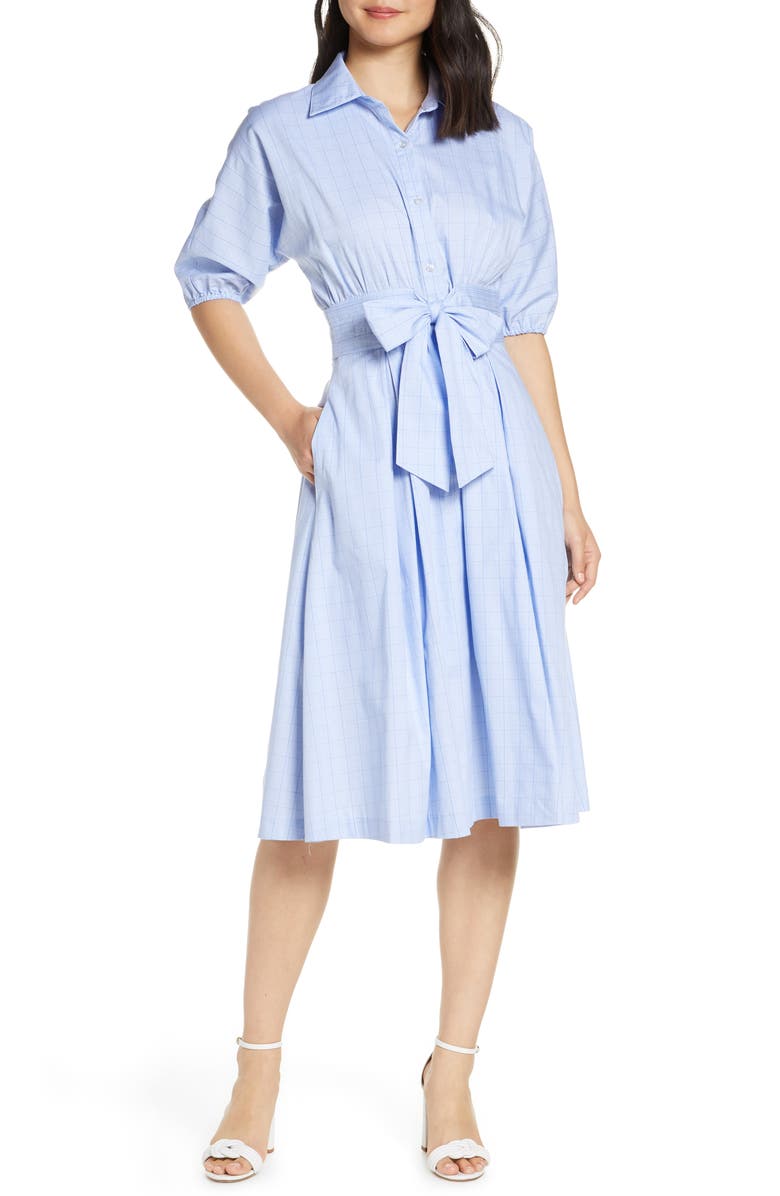 Eliza J Short Sleeve Shirt Dress, Main, color, 