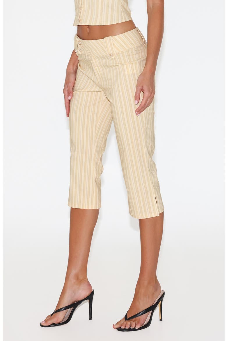 Kittie Stripe Capri Pants, Alternate, color, YELLOW STRIPE