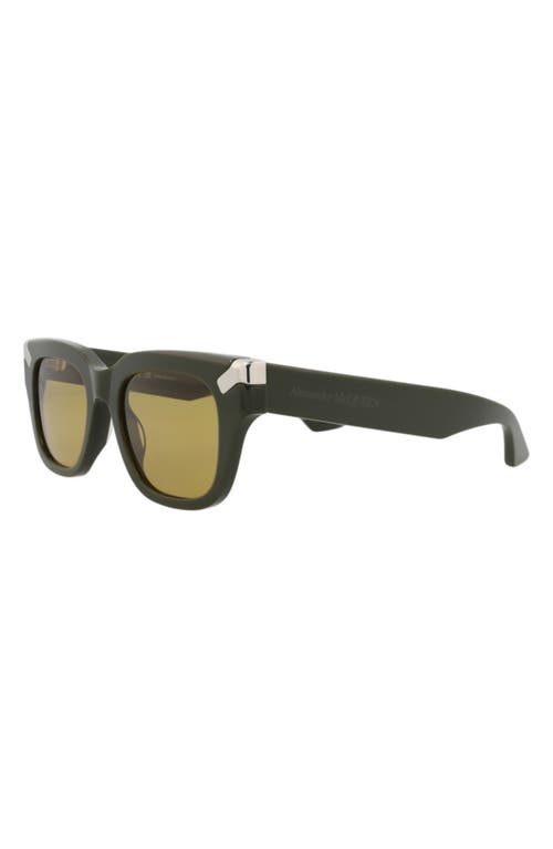 Alexander Mcqueen Mcqueen 51mm Rectangular Sunglasses In Green
