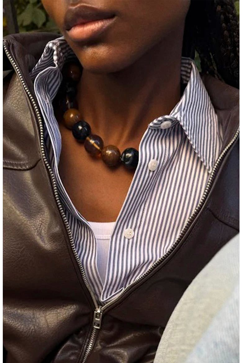 Jane Beaded Necklace, Alternate, color, BROWN MULTI