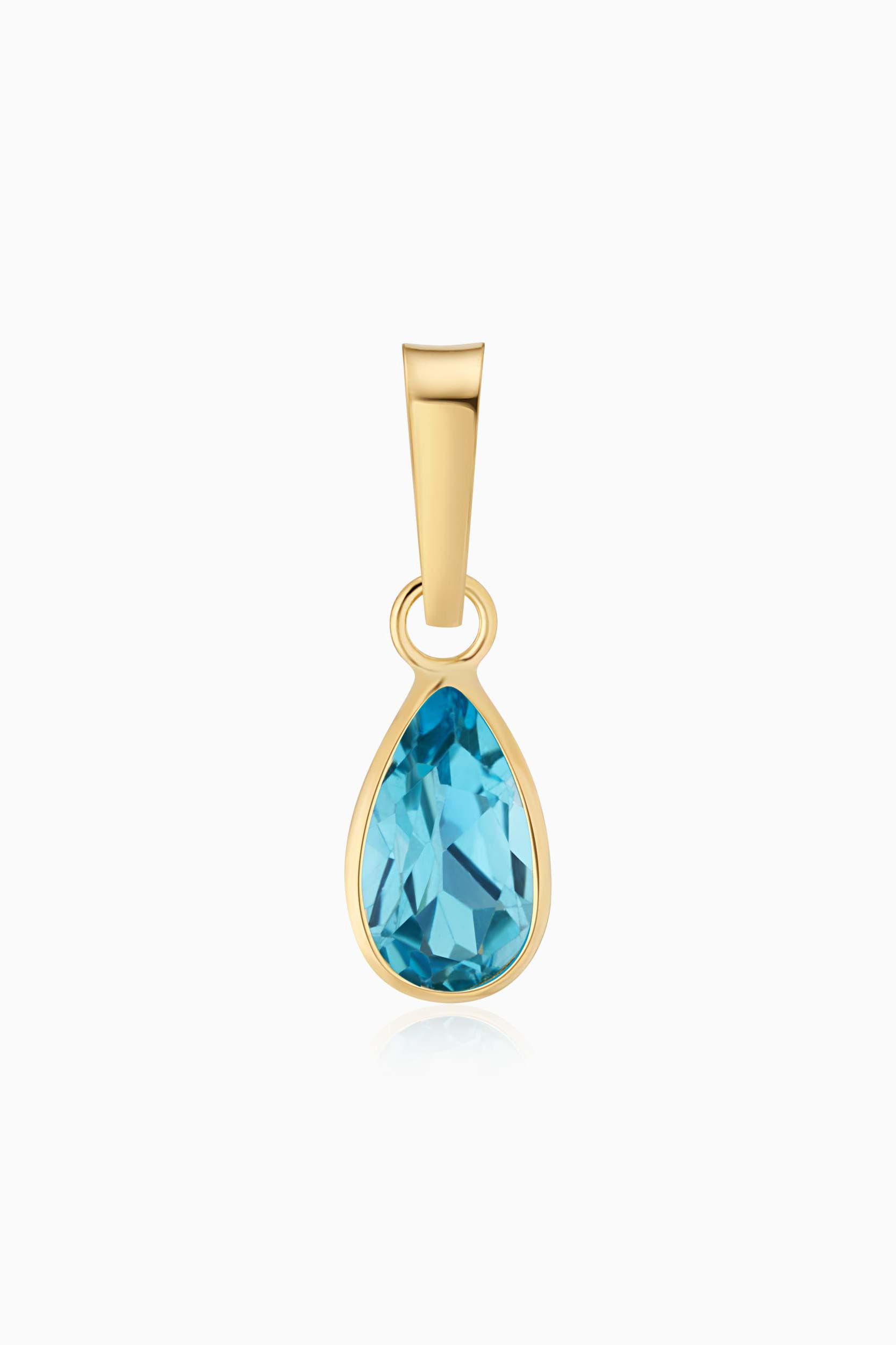 Yellow Gold, Blue Topaz