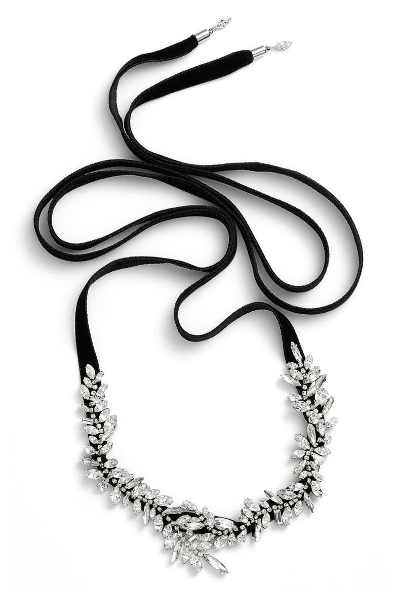 Crystal Choker Necklace, Alternate, color, JET