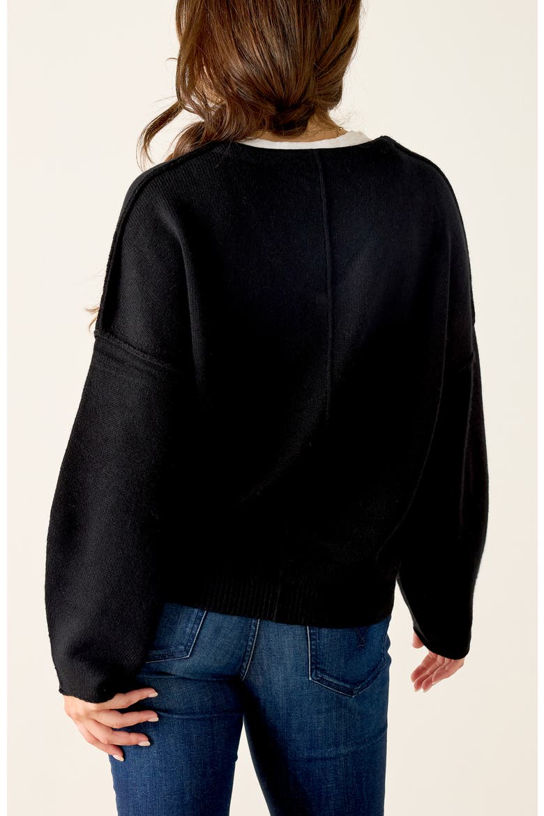 Lugano Cashmere V-Neck Sweater, Alternate, color, Black