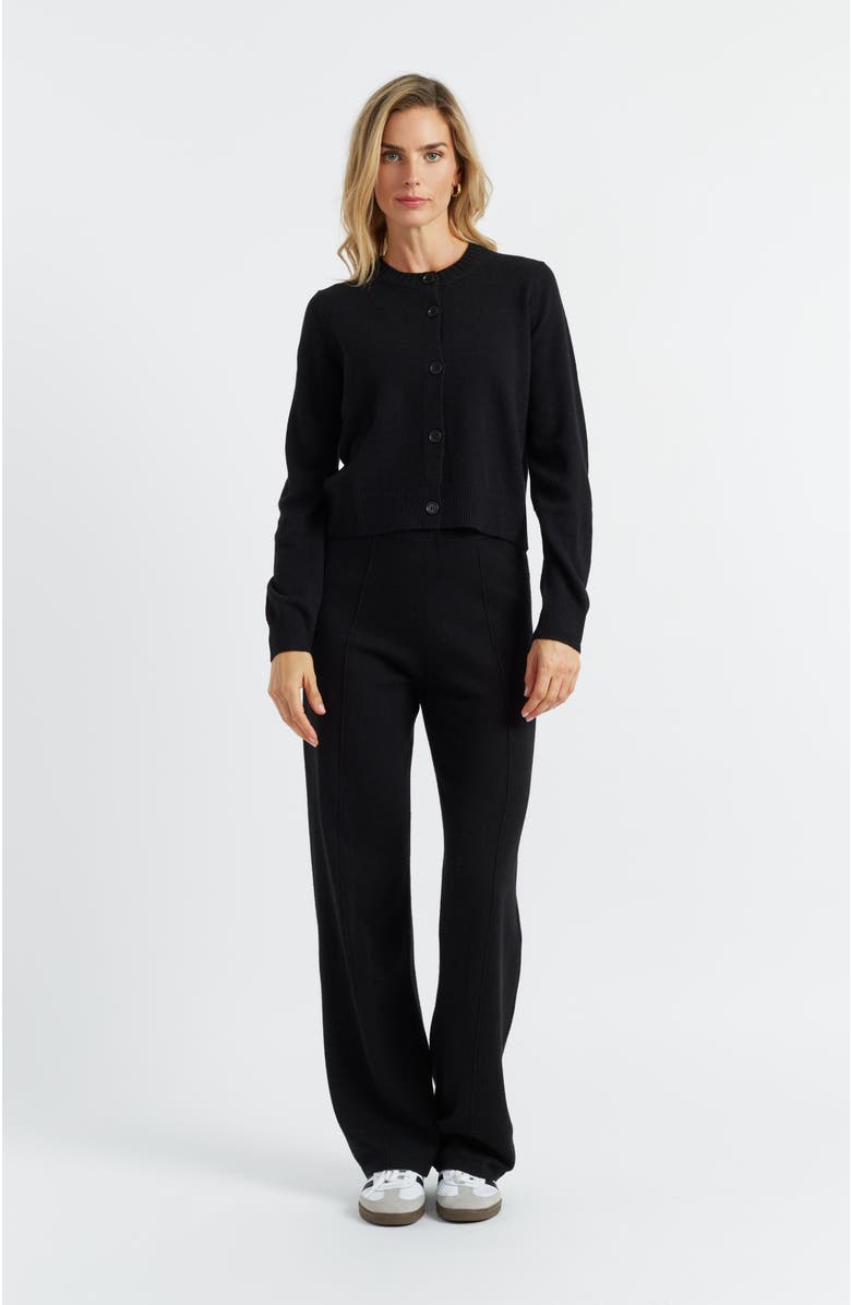 Chinti & Parker Wool Cashmere Cropped Cardigan, Alternate, color, Black