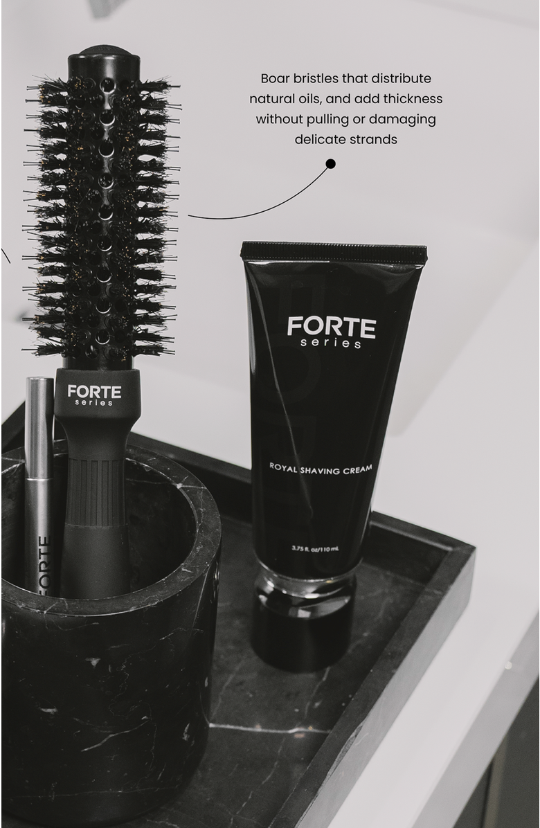 Forte Series Boar Bristle Round Brush, Alternate, color, Black