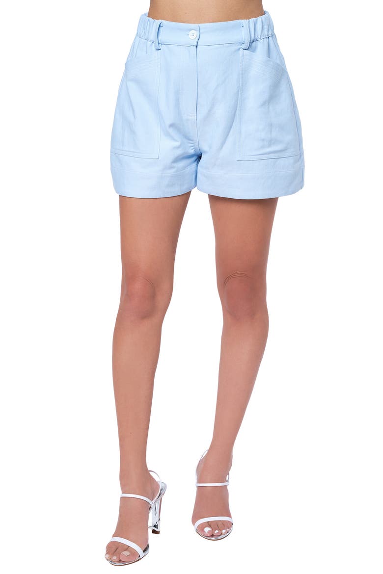 Susana Cotton Blend Short, Main, color, LIGHT BLUE