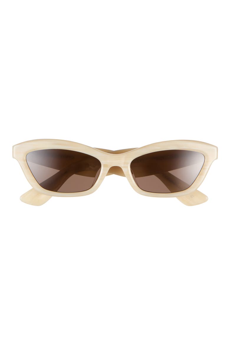 x KHAITE 1997C 55mm Cat Eye Sunglasses, Main, color, BEIGE SILK / BROWN