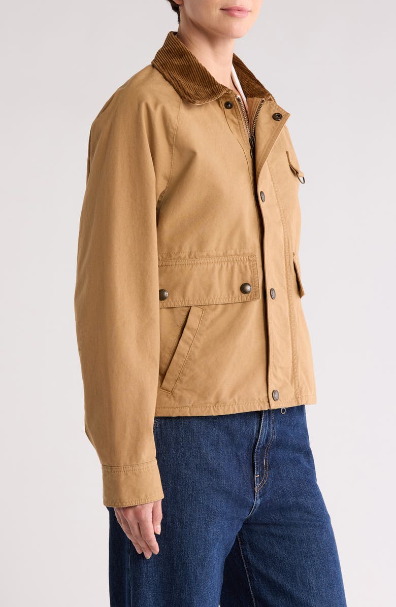 Polo Ralph Lauren Corduroy Collar Cropped Utility Jacket, Alternate, color,