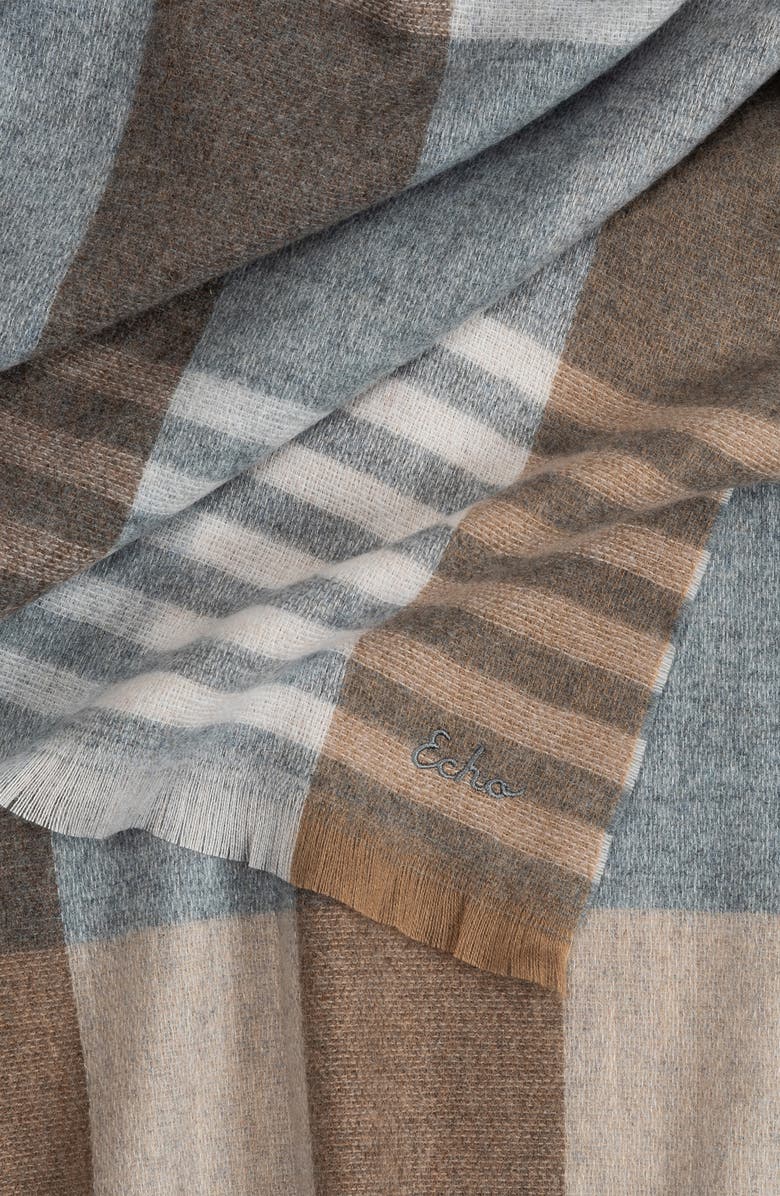 Echo Gramercy Plaid Wrap, Alternate, color, Grey Heather