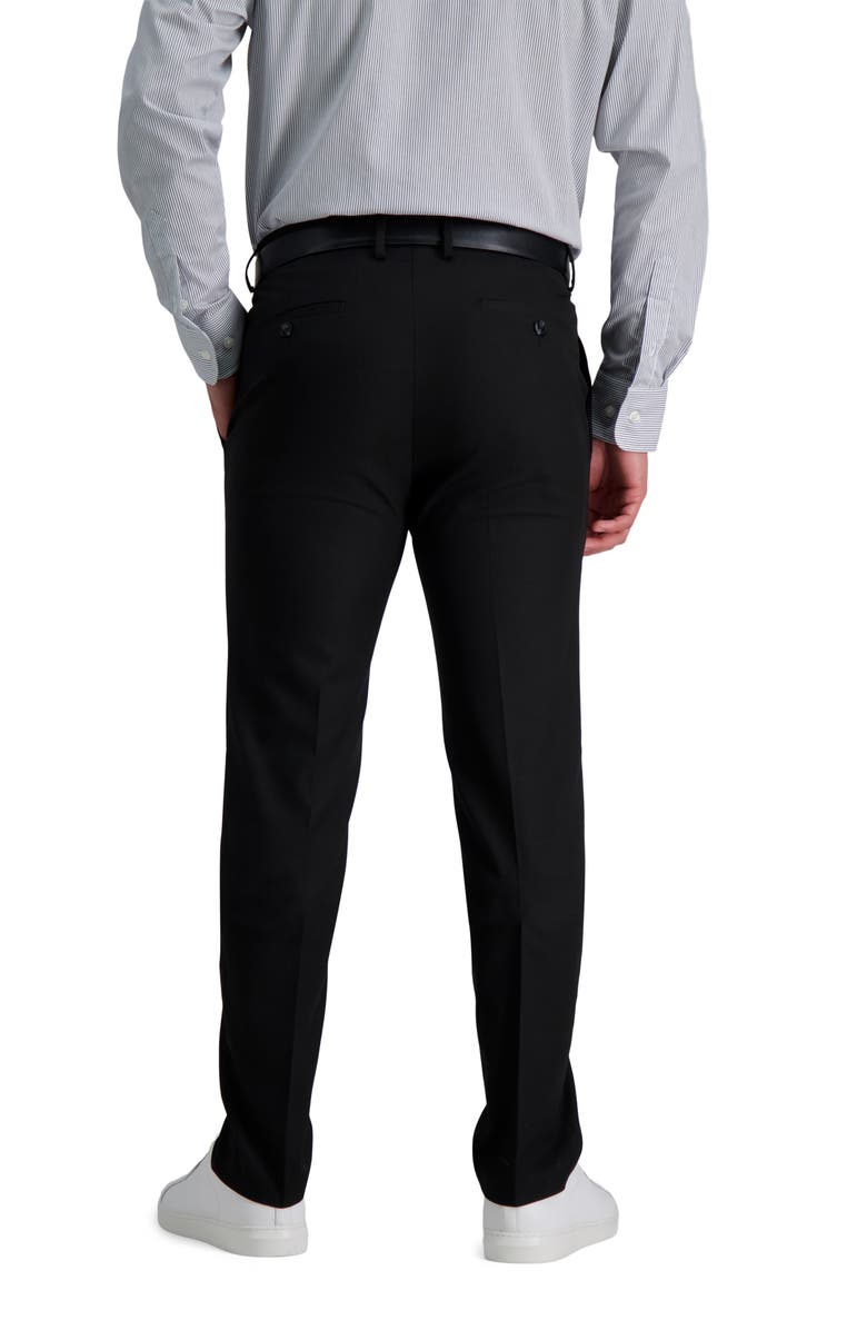 Kenneth Cole Reaction Sharkskin Slim Fit Stretch Dress Pant, Alternate, color, Black