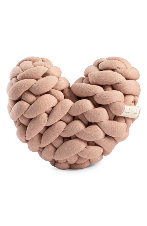 Domani Home Knit Heart Knot Pillow In Taupe