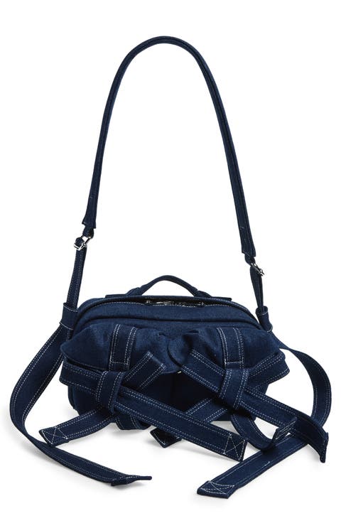 Classic Bow Denim Crossbody Bag